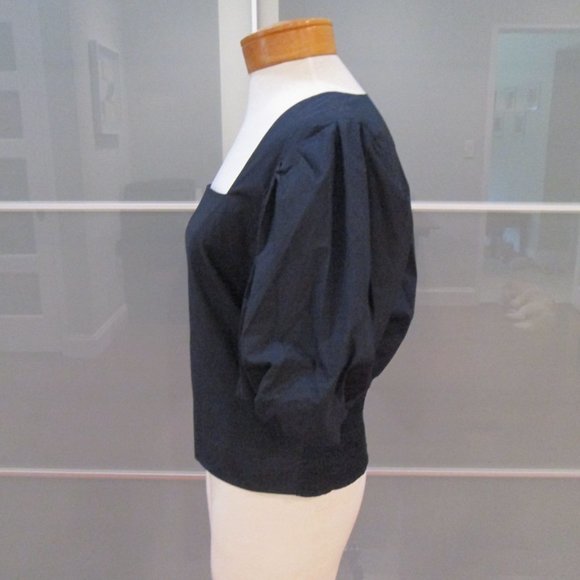 Frame "Nina" Cropped Puff Sleeve Blouse - Picture 2 of 6